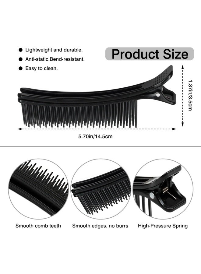 Hair Sectioning Clips Set (2 Pcs) - Professional Grip Clips for Hairstyling, Cutting, Coloring at Salon or Home (Black) - Image 5